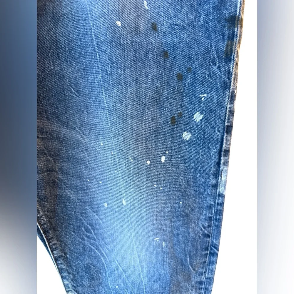 NWT Polo Ralph Lauren Men Paint Splatter Denim classic Straight Jeans Blue 34x30